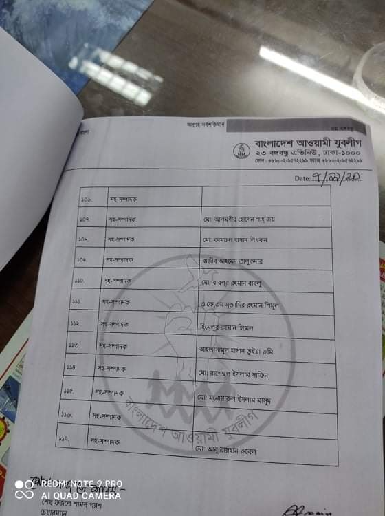 তালিকাসহ যুবলীগের ২০১ সদস্যের পূর্ণাঙ্গ কমিটি