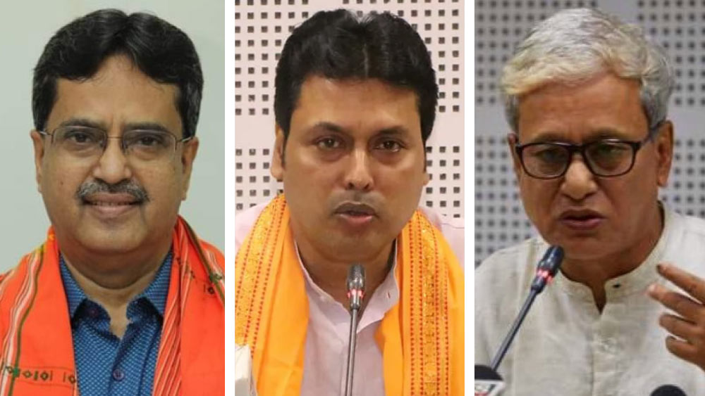 ত্রিপুরায় মুখ্যমন্ত্রীর লড়াইয়ে এগিয়ে বিজেপির জিষ্ণু দেববর্মা ও মানিক সাহা
