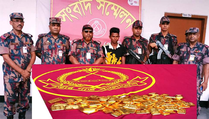 যশোর সীমান্তে সাড়ে ১২ কেজি স্বর্ণসহ আটক ১