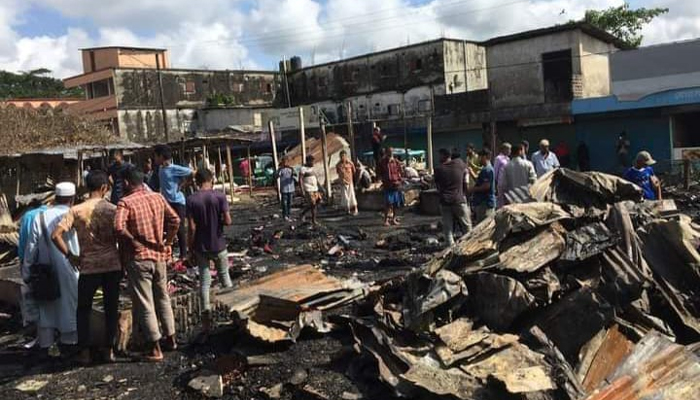 ওসমানীনগরে অগ্নিকাণ্ডে দোকান ও ছাগল পুড়ে ছাই