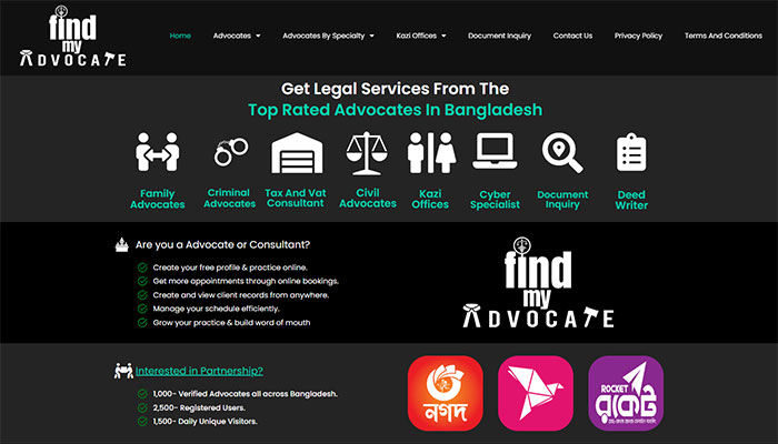 অনলাইনে আইনি পরামর্শ দিচ্ছে ফাইন্ড মাই এডভোকেট