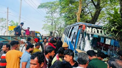 শান্তিগঞ্জে বেপরোয়া বাসের ধাক্কায় পথচারী নিহত