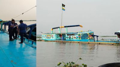 মেঘনায় নৌ-পুলিশের অভিযানে ড্রেজারসহ কারেন্ট জাল জব্দ