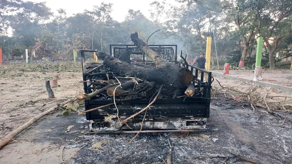 শেরপুরে পীরের দরবারে তাণ্ডব, পোড়ানো হলো ১০ গাড়ি