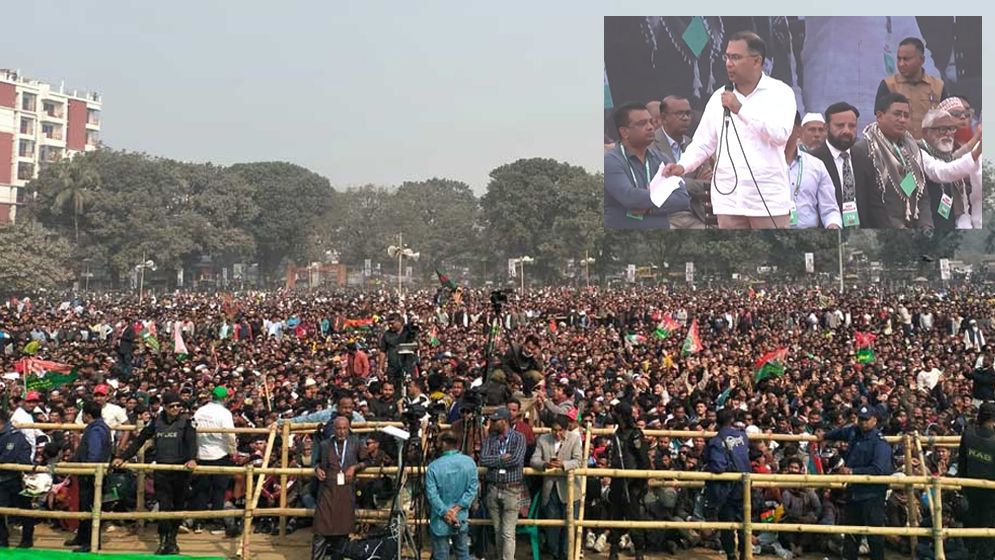 ঠাকুরগাঁওয়ে জনসভায় তারেক রহমান, কর্মী-সমর্থকদের ভিড়  