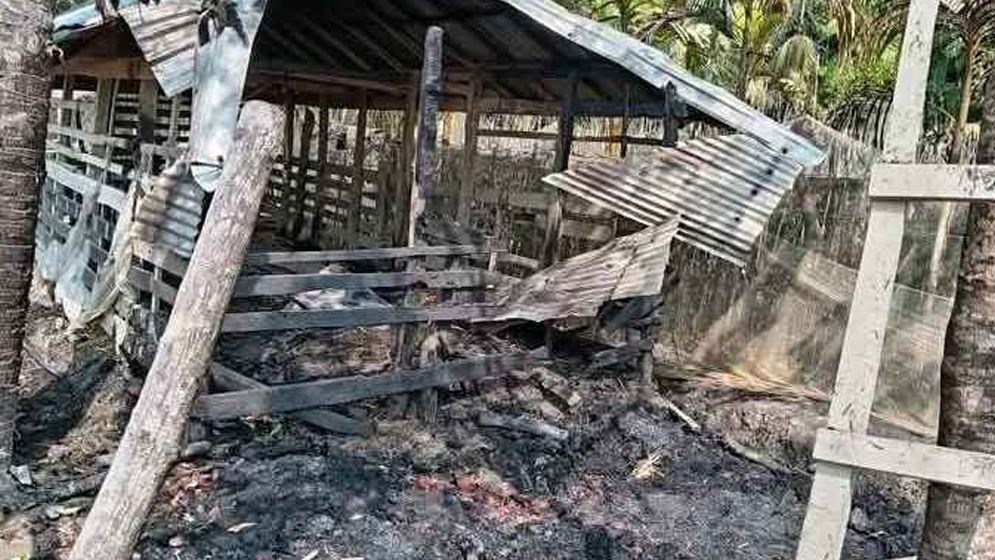 দুর্বৃত্তদের দেওয়া আগুনে পুড়ে ছাই বিএনপির কার্যালয়