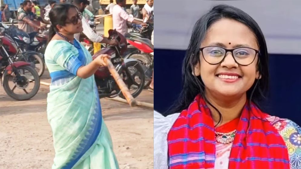 পাম্পে শৃঙ্খলা ফেরাতে হাতে লাঠি, এবার বাইকারকে চড় মারলেন ইউএনও