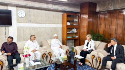 বিরোধীদলীয় নেতার সঙ্গে ইন্টারন্যাশনাল আইডিয়া প্রতিনিধিদলের সাক্ষাৎ