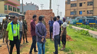 সিলেটে নবীগঞ্জ শহরে যানজট নিরসনে অভিযান