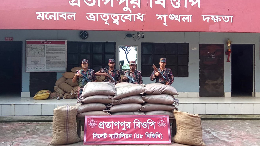 সিলেট সীমান্তে বিজিবির অভিযানে ৪৮ লাখ টাকার মালামাল জব্দ
