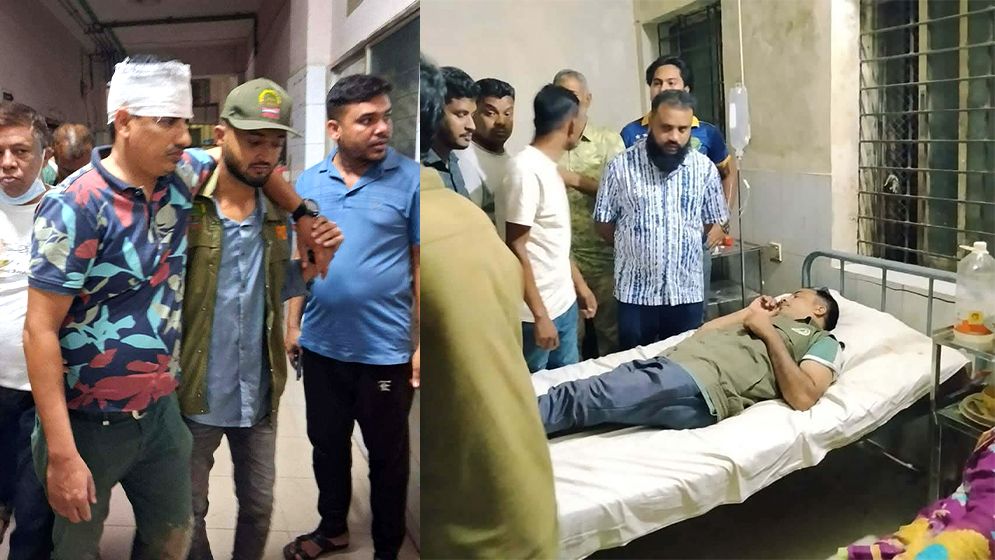 বালুবাহী মাহিন্দ্র জব্দ, বনবিভাগের দুই কর্মকর্তাকে পিটিয়ে আহত
